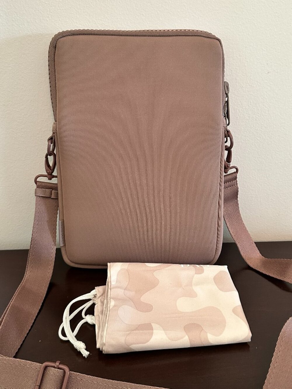 Dagne Dover Laptop Sleeve Crossbody Bag Blush Pink Color 11 x 8"